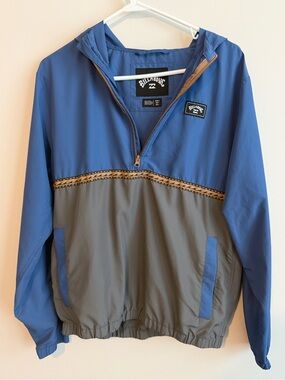 Billabong Rockies Anorak Jacket Small Colorblock Water Repellent Hooded Light